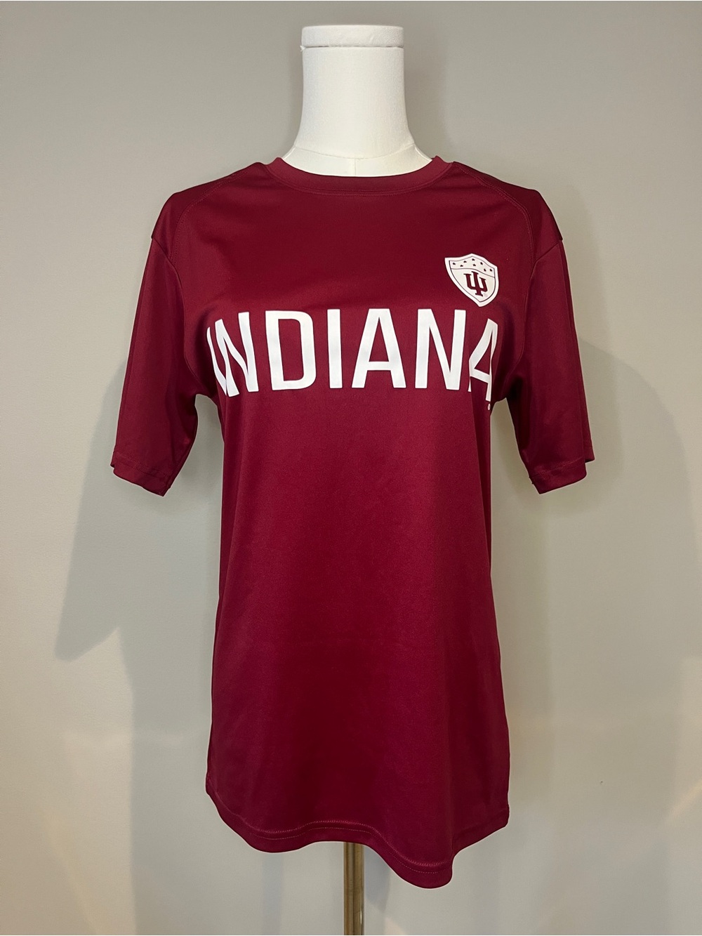 Indiana Maroon Soccer Tee with White Lettering